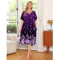 thumbnail image 3 of Ekouaer 2 Pack House Dresses for Women with Pockets Short Sleeve Moo Moos Floral Print Mumu Dresses Moo Moos for Women, 3 of 6