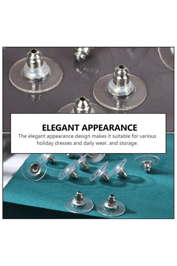 100 Pcs White Ear Fixator Plugs Earring Back Caps Secure Fasteners for Ear Jewelry Comfortable and Easy to Use