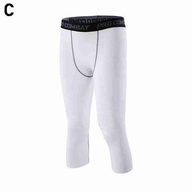 Mens Compression Pants 3/4 Shorts Sports Leggings Basketball