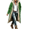 thumbnail image 4 of FSYBOA Men's Hooded Puffer Coat, Warm Thick Fleece Lined Long Length Winter Outerwear Coat Green Size M, 4 of 6
