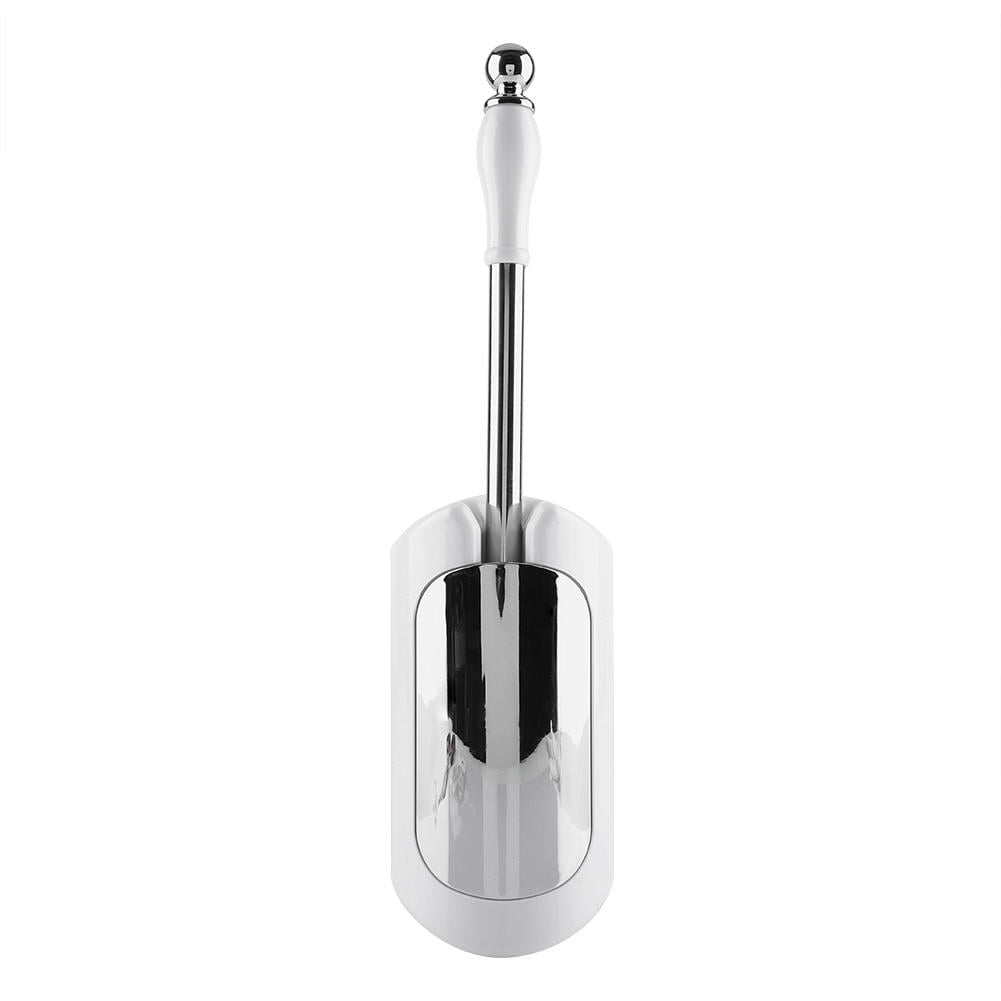 BIMZUC Premium Toilet Brush & Holder Set – Durable Stainless Steel Handle, Thick Plastic Bristles, Detachable Brush Head, Wall‑Mounting Adhesive, White