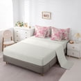 thumbnail image 5 of Homewish Rustic Flower Floral 7 Pieces Bedding Comforter Set,Countryside Theme Full Bedding Set,Pink Gray Fitted Sheet Flat Sheet For Adults,Microfiber Bedroom Decor Reversible, 5 of 8