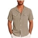 thumbnail image 2 of pstuiky camiseta de hombre, Camisa casual de manga corta para hombre, estilo bolos vintage, estilo playero cubano, con botones, para verano camisas casuales para hombre xxl, 2 of 6
