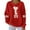 Red, variant on Valentine's Sweatshirt for Women Ribbed Long Sleeve Bow Heart Print Crewneck Pullover Top Purple-1 XL