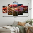 thumbnail image 4 of Designart "Pink Wildflower Fields" Floral Metal Wall Décor Set, 4 of 5