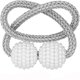 thumbnail image 3 of [Paquete de 10] alzapaños magnéticos para cortinas, prácticos alzapaños para cortinas, soporte decorativo de cuerda con perlas para pequeños, (gris), 3 of 5