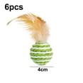 thumbnail image 2 of piezas de lindo juguete para gatos, bola de sisal con plumas, juguete interactivo para gatitos, juguete para interiores, 2 of 5