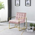 thumbnail image 3 of Best Master Furniture Beethoven 31.5" Velvet Accent Chair in Pink/Gold Plated, 3 of 3