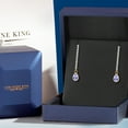 thumbnail image 5 of Gem Stone King 14K Yellow Gold Blue Tanzanite and Lab Grown Diamond Earrings for Women | 1.68 Cttw | Gemstone December Birthstone | Pear Shape 7X5MM, 5 of 6