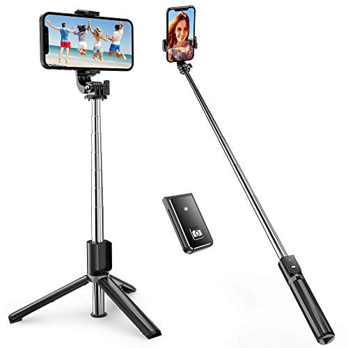 Mini Extendable 3 in 1 Aluminum Selfie Stick with Wireless Remote and Tripod Stand 270 Rotation for iPhone 11/11 Pro/XS Max/XS/XR/X/8/7 Samsung and Smartphone ATUMTEK Bluetooth Selfie Stick Tripod 