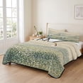 thumbnail image 2 of Quilts King Size Bedding Set, Green Mountains Lightweight Quilted Comforter, Farmhouse Art Elegant Pastoral Soft Reversible Bedspread Coverlet with Pillow Covers for All Season, 96" x 106", 2 of 9