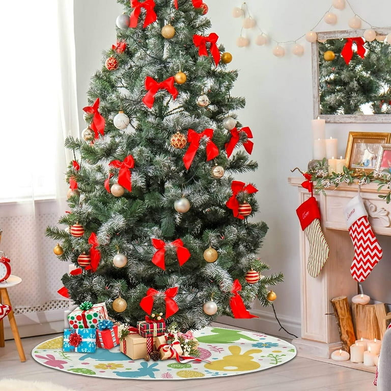 JOOCAR Easter Tree Skirt, Easter Simple Colorful Bunny Eggs 36 Inch Tree  Skirt for Christmas Tree Decoration Home Holiday Party Decoration -  Walmart.com