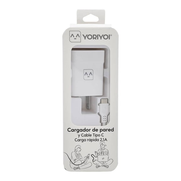 Kit Cargador Yoriyoi 2.1 A con Cable Tipo C 2 A 90 cm