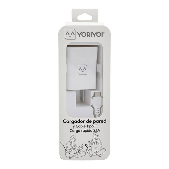 Kit Cargador Yoriyoi 2.1 A con Cable Tipo C 2 A 90 cm