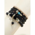 thumbnail image 3 of Hotian 8pcs Beaded Bracelet Jewelry Set Multilayer Boho Charm Bracelet Pack for Women and Men Black, 3 of 6
