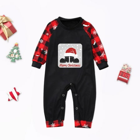 

ERTUTUYI Family Matching Outfits Christmas Pajamas Set Plaid Xmas Sleepwear Homewear PJ For Baby Black 24M