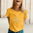 thumbnail image 2 of Women Summer Tops Womens Spring Summer Printed Short Sleeve O Neck T Shirt Top Tunic Women Exercise Tees Womens Athletic Long Sleeve Shirt Light Weight Long Tees Western Yoga V Neck Tee Yellow XL, 2 of 5