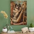 thumbnail image 2 of Keeshond Cute Dog Harp Stretched Canvas Size 8x12 – Retro Keeshond Dog Batter in Action With Harp for Themed Living Room, 2 of 5