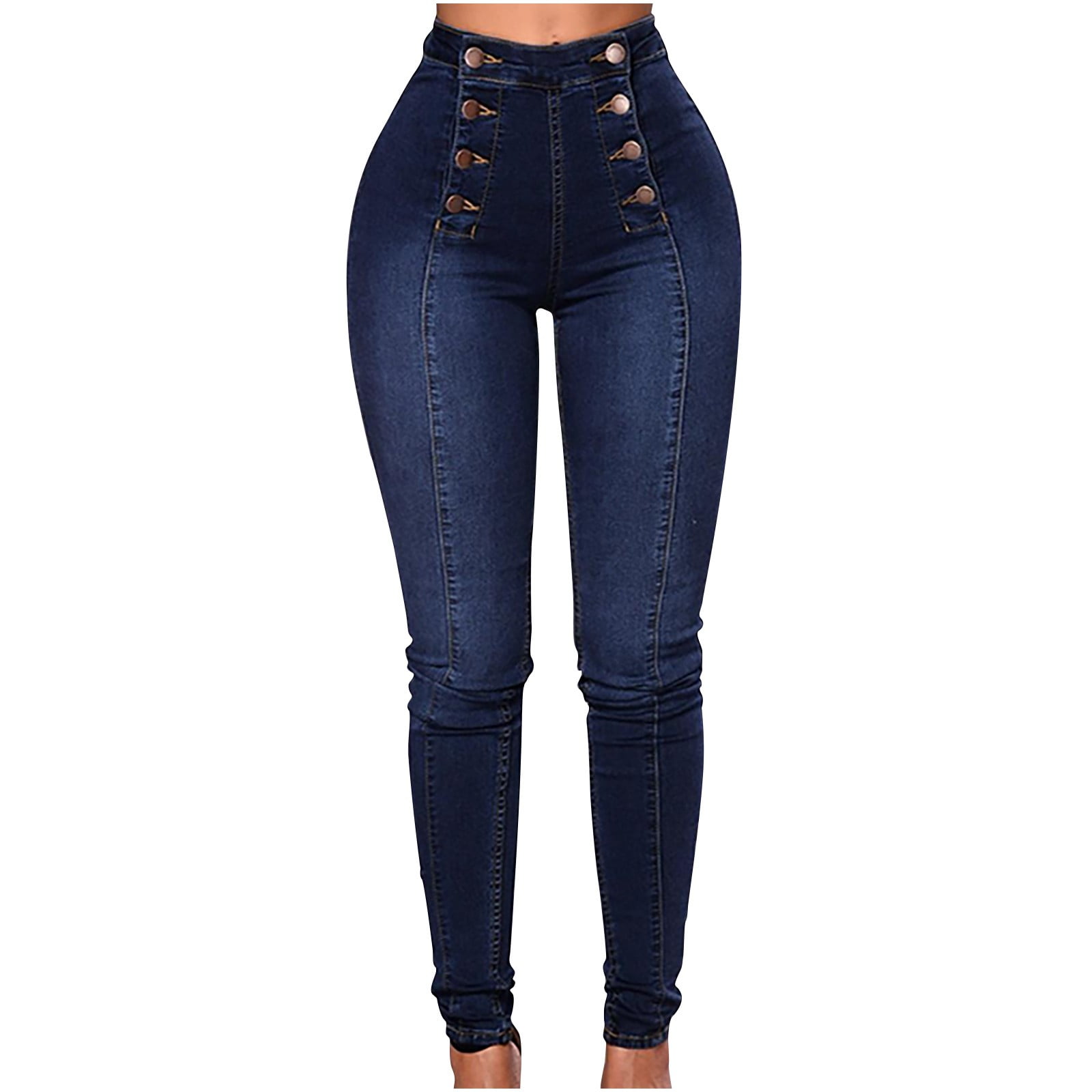 Bigersell Women's Shaping Straight Jeans Full Length Pants Jeans