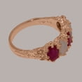 thumbnail image 5 of LBG British Made 18k Rose Gold Natural Ruby & Opal Womens Eternity Ring - 33 size options - Size 8.5, 5 of 8