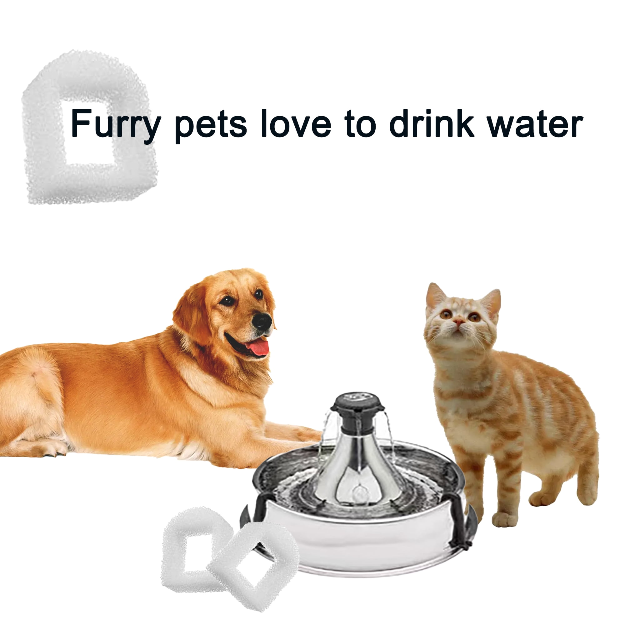 TropicAqua Cat Fountain Replacement Filter Sponge for Drinkwell Stainless Steel 360, Lotus, Avalon, and Pagoda pet Dog and Cat Water Fountains (Pack of 48)