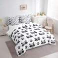 thumbnail image 2 of Castle Fairy Girls Cartoon Raccoon Head Paw Full Size Bedding Sets 7 Pieces,Cute Wildlife Full Size Bed in a Bag,Gray Black White,Reversible, 2 of 7