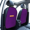 thumbnail image 3 of Pofeuu Purple Print 2 Pack PU Leather Kick Mat Back Seat Protector, Universal Car Seat Back Organizer, Waterproof Backseat Protector For Most Car, 3 of 8