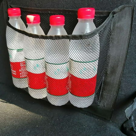 KABOER Universal Small Car Seat Side Back Storage Net Bag String Bag Mesh Pocket Organizer Stick-on for wallet phone Net