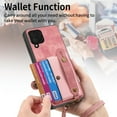 thumbnail image 2 of Phone Case for Samsung Galaxy A42 5G Wallet Cover with Tempered Glass Screen Protector and Lanyard Wrist Strap Slim Stand Card Holder Slot Leather Cell A 42 G5 42A S42 4G 2021 Women Men Pink, 2 of 7