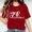27-Red, variant on SELONE Cute Tops for Women Short Sleeve Tops Blouses Regular Fit T Shirts Pullover Tees Tops Graphic Print T-Shirts Crew Neck Tops Casual Blouses Easy Care Soft Breathable Pullover Tops Wine XXL