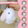 thumbnail image 2 of Soft Plush Bunny Keychain - Adorable Long Ear Rabbit Fluffy Pom Pom Key Ring for Women Girls, Cute Stuffed Animal Toy Bag Charm for Backpack Purse Handbag Decor, 2 of 8
