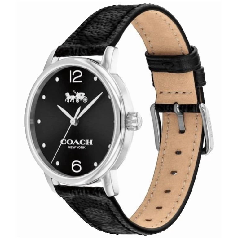 COACH 14503403 GRAND SILVER TONE LOGO DIAL BLACK LEATHER STRAP WOMENS WATCH Coach | Accessories | Coach 453403 Grand Silver Tone Logo  main image 4