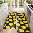 thumbnail image 4 of Kitchen Rugs Sets Of 2,Yellow Lemon Fruit Dots Black Pattern Anti Fatigue Kitchen Mat Rugs Non Slip Washable,Decorative Kitchen Floor Mats for Kitchen,Sink,Laundry,17"x47"+17"x47", 4 of 5