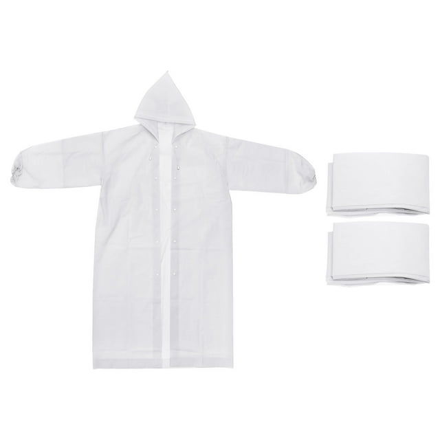 Unique Bargains Ponchos de Pluie, 2 Pack Imperméables Unisexes pour Camping Randonnée Extérieur, Blanc