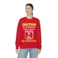 thumbnail image 6 of Caution may randomly talk 3d printing, 3D Printer hobbies maker - Unisex Heavy Blend Crewneck Sweatshirt, 6 of 9