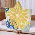 thumbnail image 5 of Yellow Floral and Petal Pattern Hooded Bath Towel，60"x35" for Ages 3 To 12 Kids, Quick Dry Lightweight Soft Microfiber Hood Beach Towel Cover Up for Kids, 5 of 7