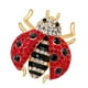 thumbnail image 4 of Broche de mariquita con cristales de estrás, pin de solapa de mariquita esmaltado, elegante ramillete rojo, 4 of 8