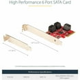 thumbnail image 3 of SATA PCIe Card, 6 Port PCIe SATA Expansion Card, 6Gbps SATA Adapter, Stacked SATA Connectors, PCI Express to SATA Converter (258845), 3 of 6
