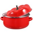 thumbnail image 4 of Olla de esmalte para estofado con tapa para cocina casera, olla multifuncional, utensilios de cocina de esmalte para cocinar bibimbap, sopa, arroz, estofado, cazuela de 20 cm, 4 of 8