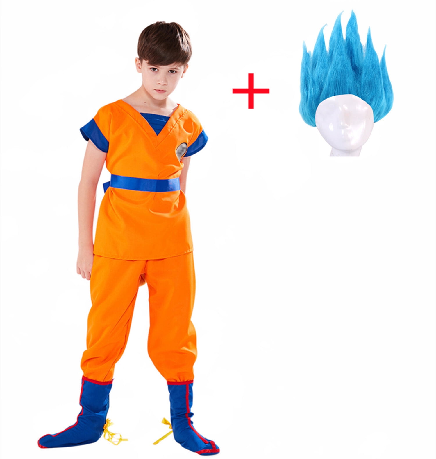Kids Goku Saiyan Blue Costume with Wig Halloween Costume for Kids -  