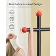 thumbnail image 5 of Space-Saving Dual-Rod Garment Rack, Mobile Clothes Rack with Wheels, 2 Adjustable Hanging Rails & Fabric Shelf, Bedroom & Closet Organizer, Portable Wardrobe Storage System, Matchstick Hooks, 5 of 6
