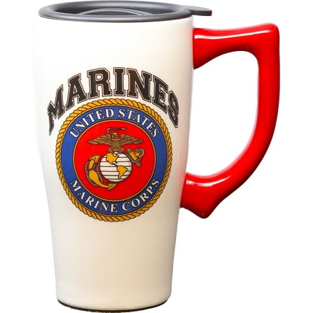 MARINES 18 OUNCE CERAMIC TRAVEL MUG