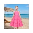 thumbnail image 2 of Sunny Fashion Girls Dress Red Spaghetti Strap Tiered Ruffle Cotton Beach Vacation Summer Picnic 4 Years, 2 of 6