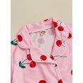 thumbnail image 6 of Suealasg Kids Girls Pajamas Set 1T 2T 3T 4T 5T Toddler Girls Summer Sleepwear Set Butterfly Fruit Print Button Short Sleeves Shirt Shorts 2Pcs Little Girls Loungewear Sets, 6 of 7