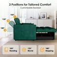 thumbnail image 3 of Anpport 3-in-1 Convertible Sleeper Sofa Bed, Pull-Out Loveseat Couch with Adjustable Back, Velvet Fabric, 55",Green, 3 of 6