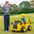 thumbnail image 3 of Patiojoy Kids Ride on Dump Truck 12V Electric Vehicle w/2.4G Remote Control Working Megaphone Toy Car with LED Lights, 3 of 9