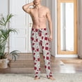 thumbnail image 2 of Rateoe Leaves And Anemone Flowers In Red Grey Pattern Men’s Ultra-Soft Comfy Pajama Lounge Pants Sleepwear,Comfortable Lounge Wear,lightweight Pajamas, Casual Home Wear-Small, 2 of 6