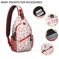 thumbnail image 2 of Sling Backpack,Multicolor Christmas Pattern Sling Bag with Water Bottle Holder,Waterproof Sling Bag for Men/Women with Headphone Jack for Hiking,Travel, 2 of 6