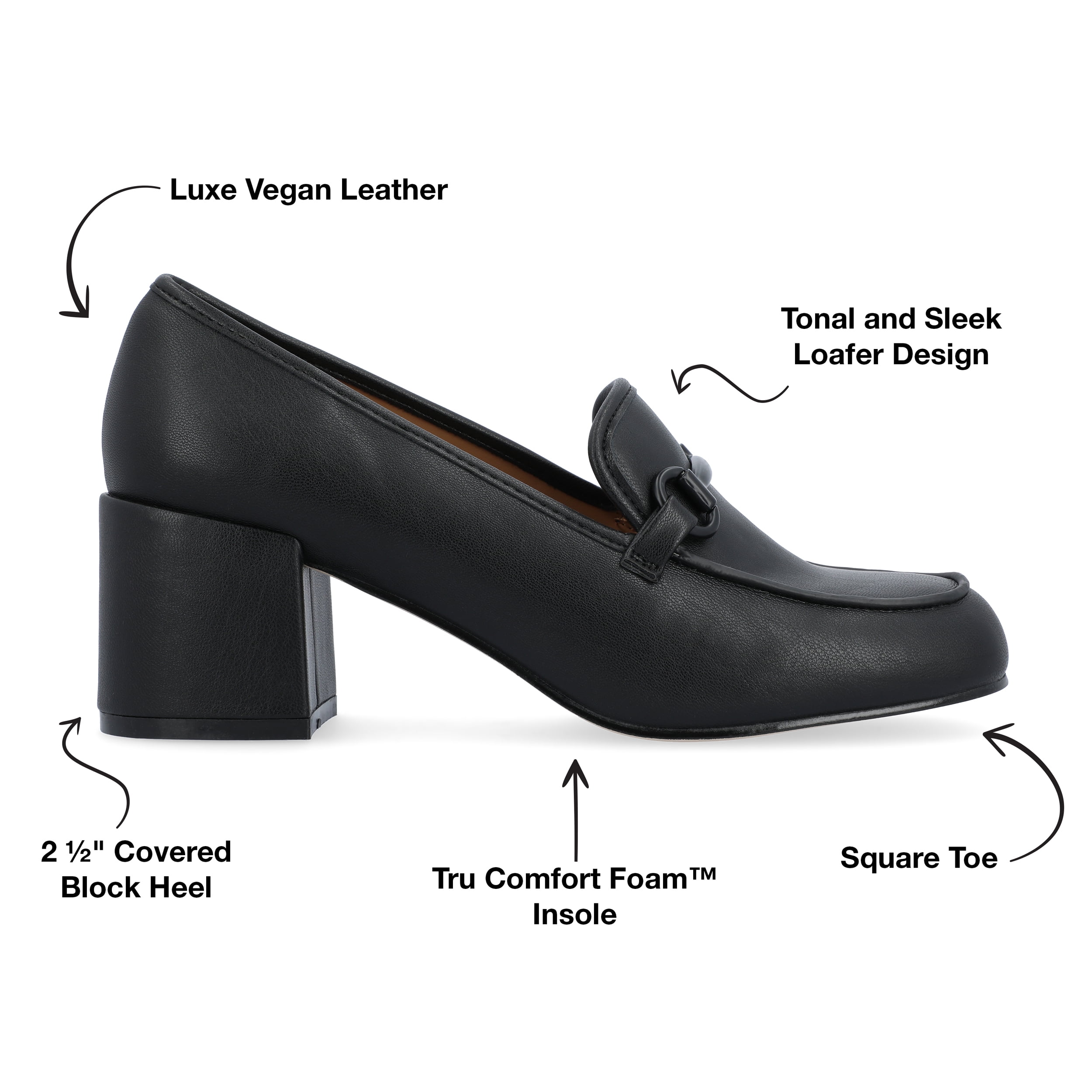 Journee Womens Nysaa Low Heel Square Toe Pumps