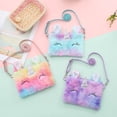 thumbnail image 4 of Bolso Bandolera De Felpa De Unicornio Para Niñas Y Niños, Bolso De Hombro Bonito, Bolso De Cartera Para Niños Cateissary AP007650-03, 4 of 6